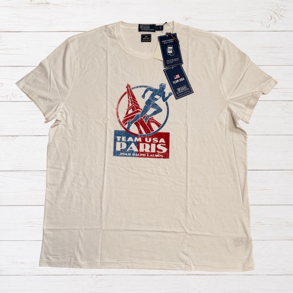 Polo Ralph Lauren Team USA 2024 Olympic Paris Runner T-Shirt White XXL NWT